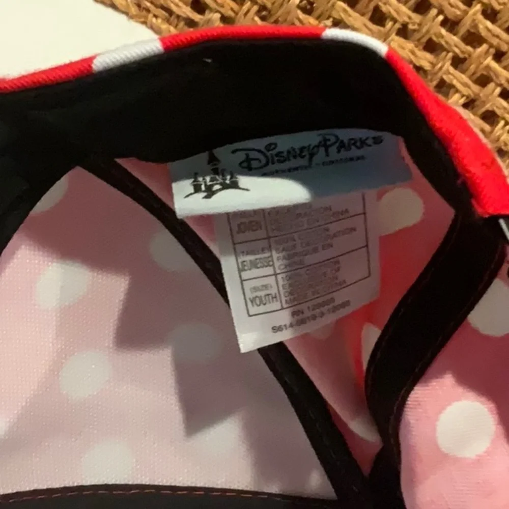 Disney World  Youth Size Minnie Mouse baseball Cap Hat little girls nwot